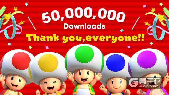 《超级马里奥奔跑》下载量突破五千万 任天堂：每年将推2-3款手游