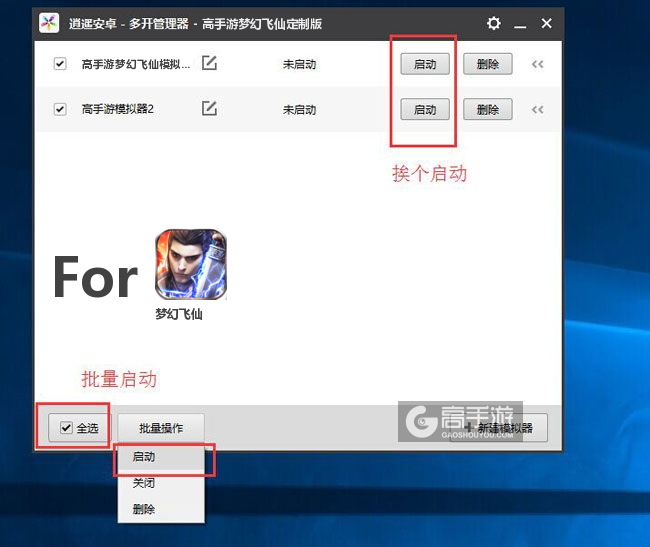 启动梦幻飞仙模拟器