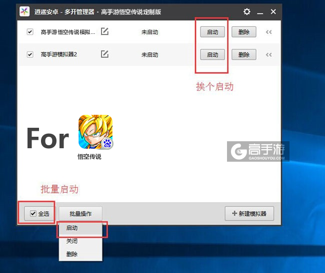 启动悟空传说模拟器