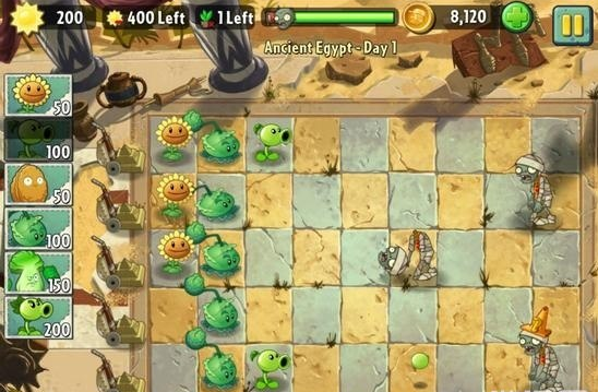 植物大战僵尸2埃及之旅第一关三星通关攻略
