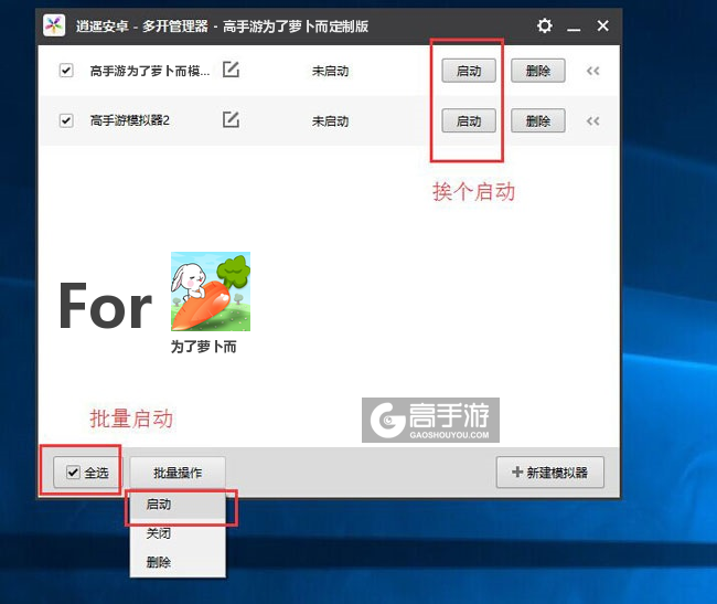 启动为了萝卜而模拟器