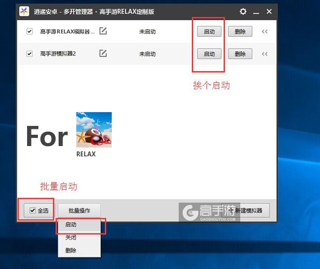 启动RELAX模拟器