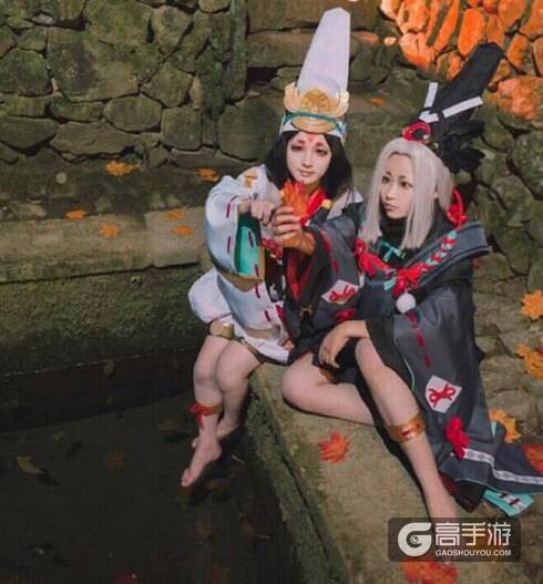 阴阳师黑白童子玩家COS 萌萌哒的小鬼使