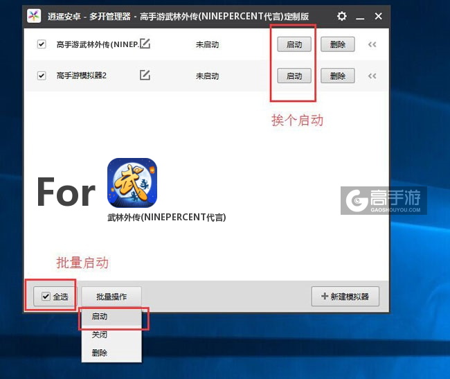 启动武林外传(NINEPERCENT代言)模拟器