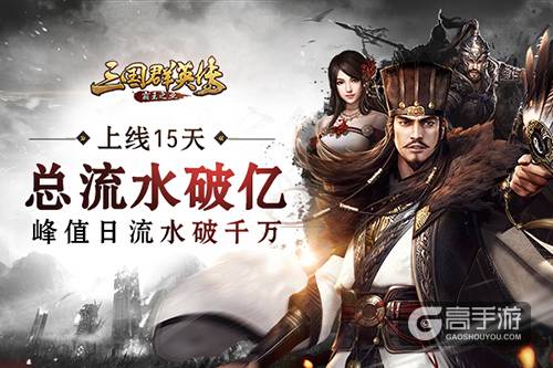 《三国群英传-霸王之业》上线15天总流水破亿 峰值日流水过千万