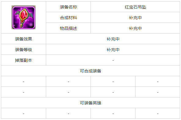 刀塔传奇装备图鉴：红宝石吊坠