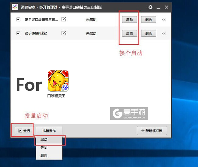 启动口袋精灵王模拟器