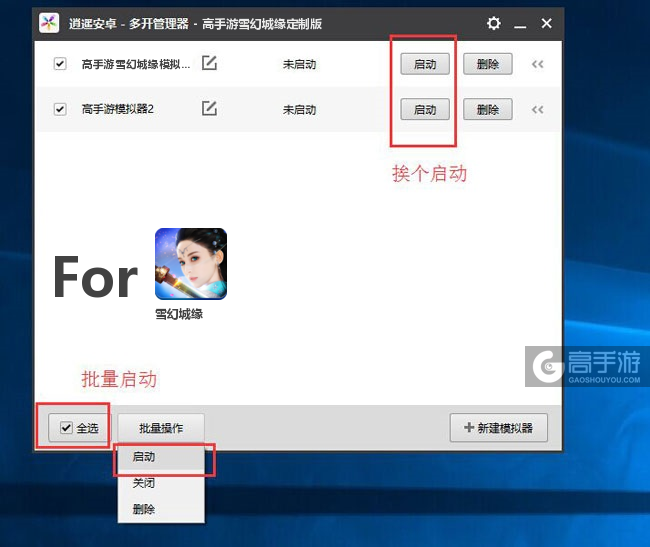 启动雪幻城缘模拟器