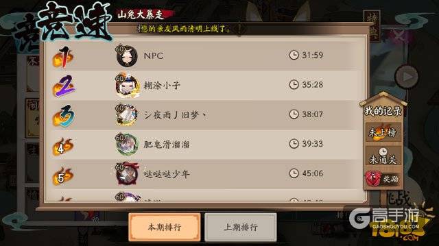 阴阳师山兔大暴走竞速开启 快速通关阵容