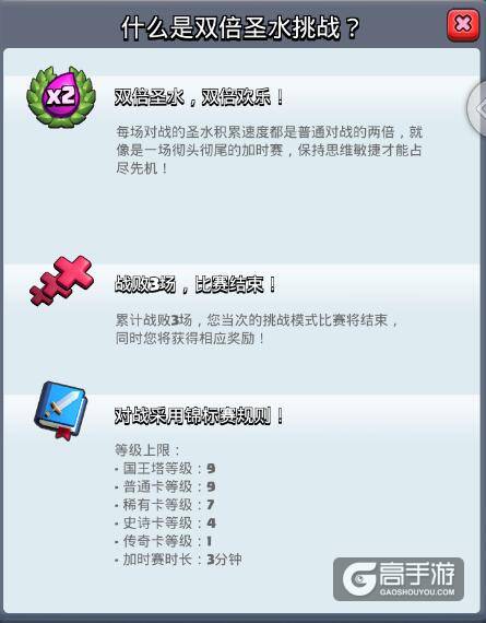 皇室战争双倍圣水挑战特别活动卡组及玩法介绍