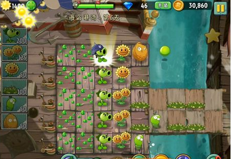 植物大战僵尸2海盗港湾第六关三星通关攻略