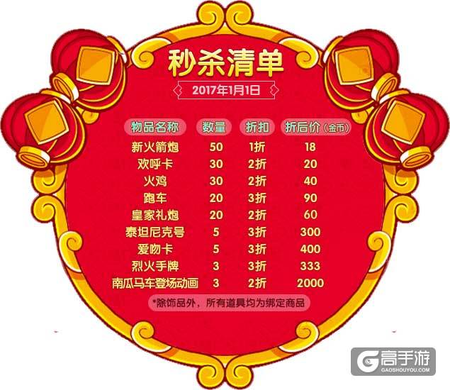 元旦节跑车1折起售！《杀手Online》秒杀跨年夜