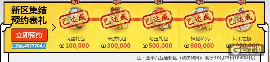 阴阳师【新区集结预约豪礼】：现已预约4327204人