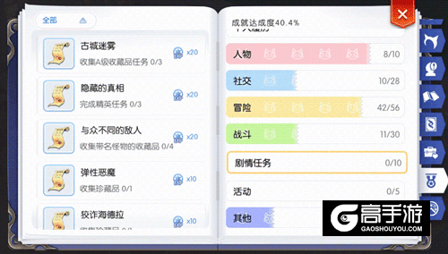 RO手游冒险手册开启个人成就，实时追踪古城任务