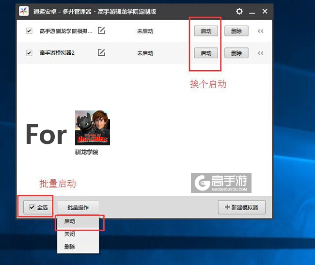 启动驯龙学院模拟器