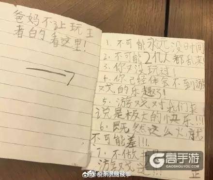 爸妈不让玩王者荣耀 小学生写九大理由硬怼