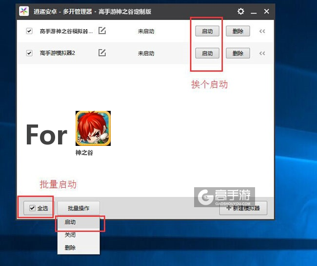 启动神之谷模拟器