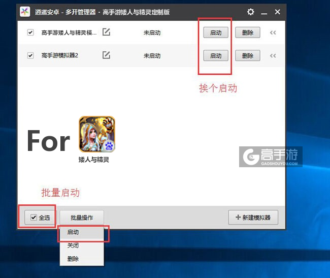 启动矮人与精灵模拟器