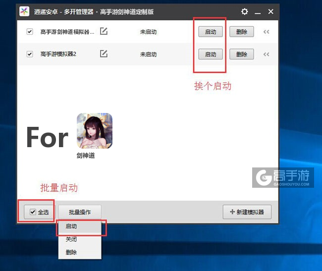 启动剑神道模拟器