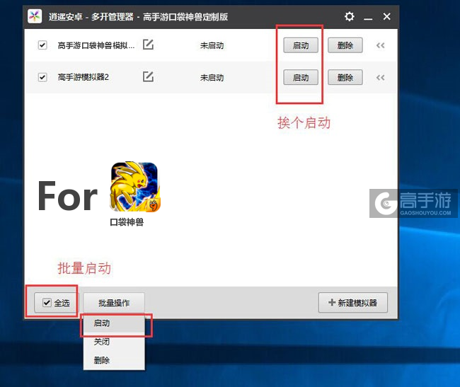 启动口袋神兽模拟器