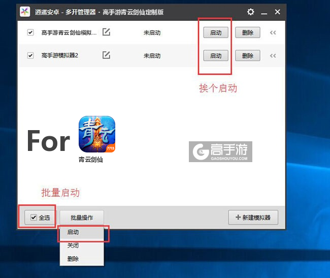 启动青云剑仙模拟器