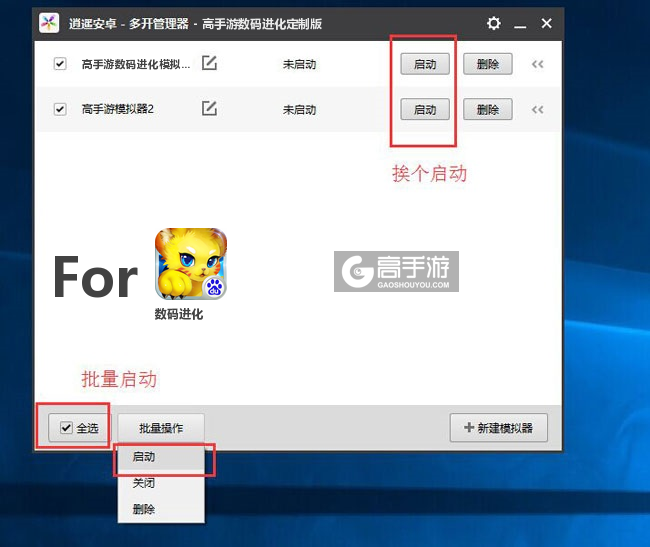启动数码进化模拟器