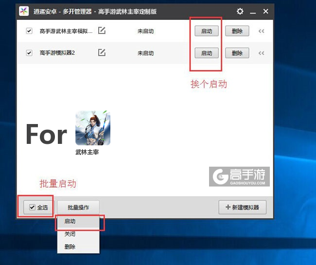 启动武林主宰模拟器