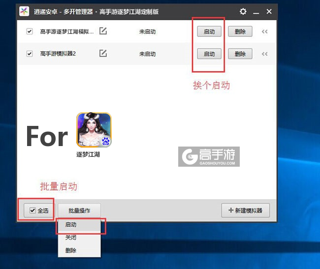 启动逐梦江湖模拟器