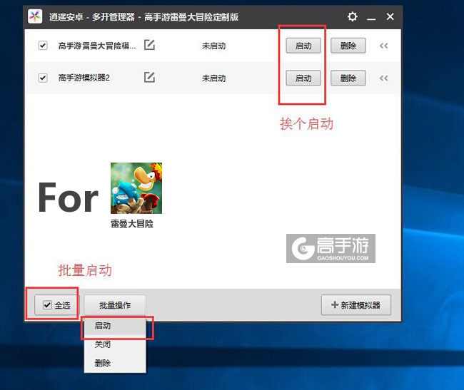 启动雷曼大冒险模拟器