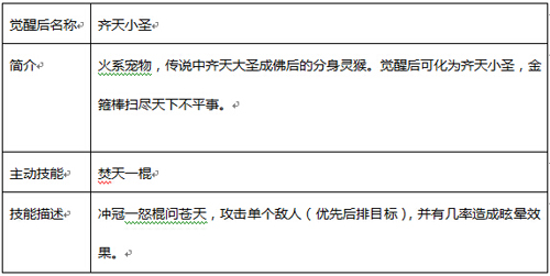 《全民斗西游》宠物介绍：觉醒技能以及主动技能