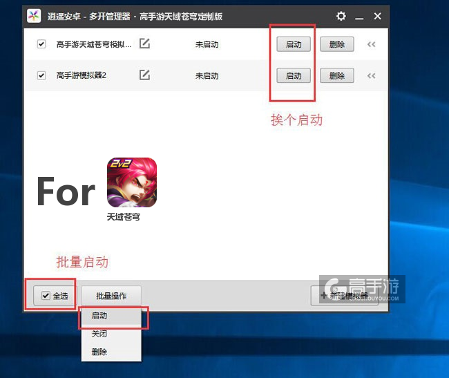 启动天域苍穹模拟器