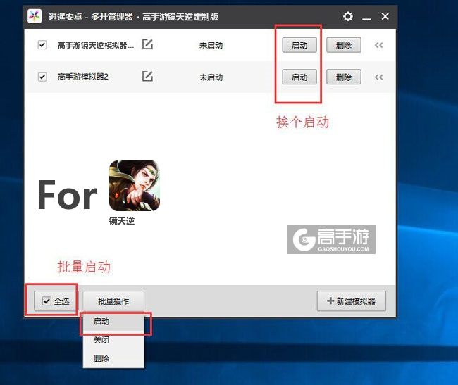启动镜天逆模拟器