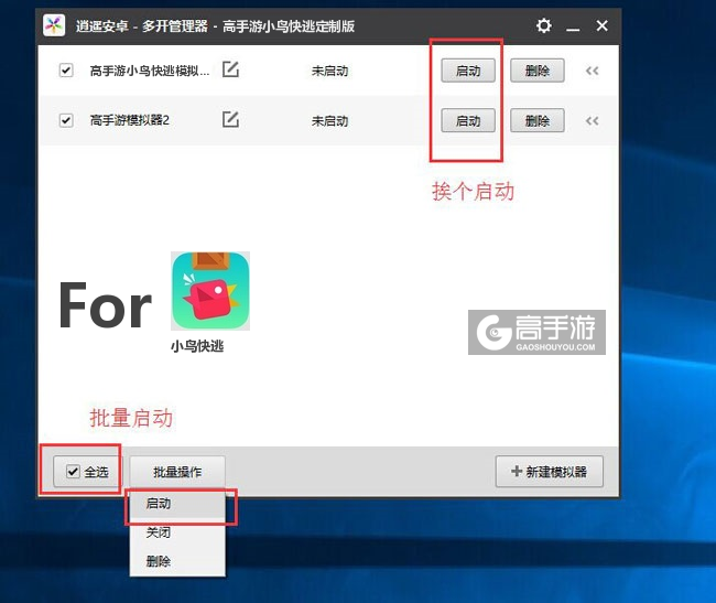 启动小鸟快逃模拟器