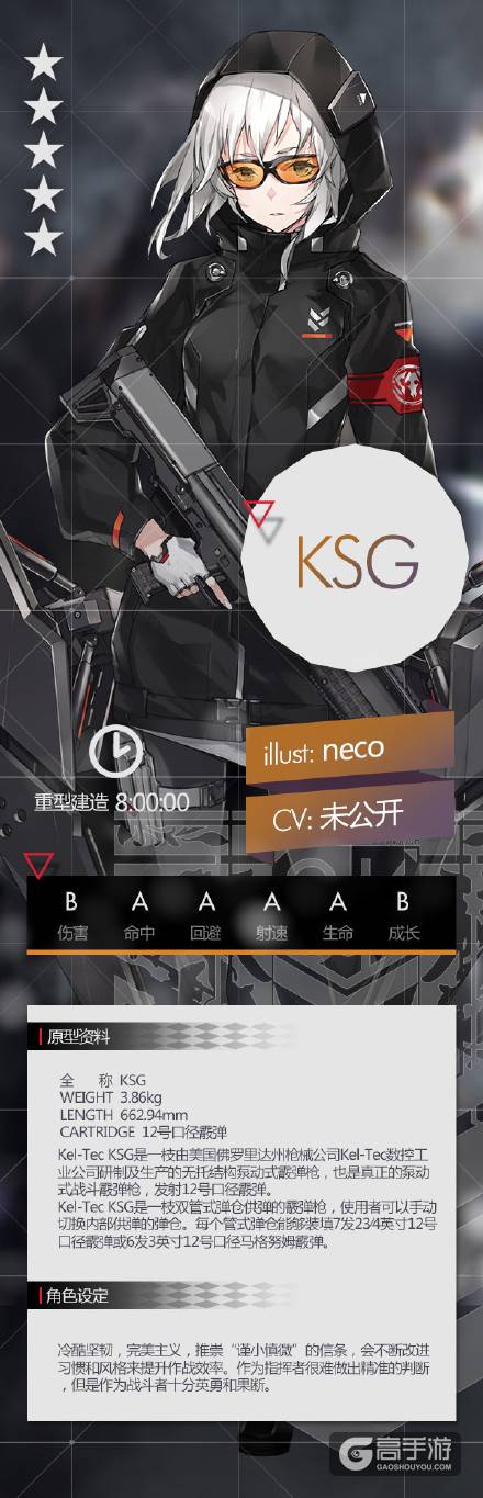 少女前线五星级霰弹枪 少女前线KSG属性介绍