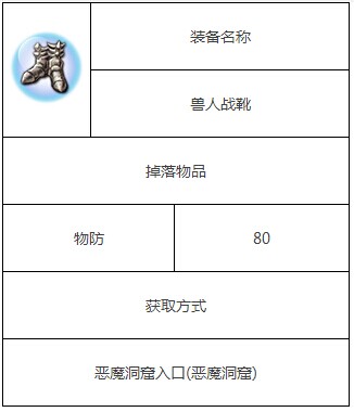 剑魂之刃战靴图鉴之兽人战靴