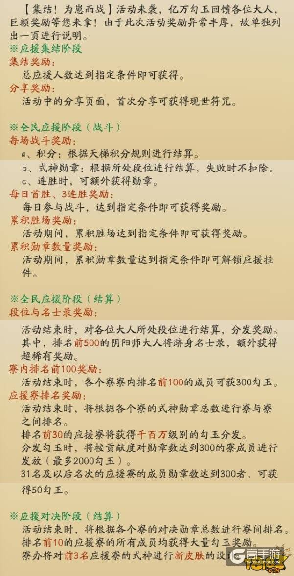 阴阳师集结为崽而战玩法规则和奖励说明