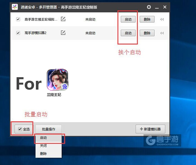 启动兰陵王妃模拟器