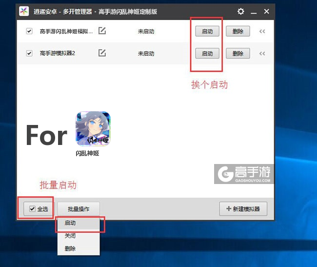 启动闪乱神姬模拟器