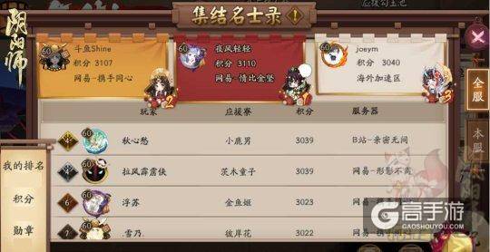 全民应援酣战 《阴阳师》为崽而战名士录、红白押注开启