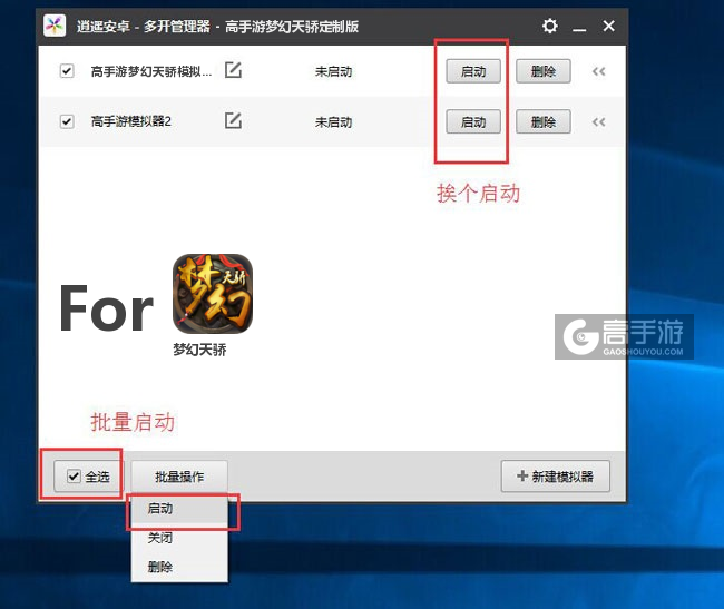 启动梦幻天骄模拟器