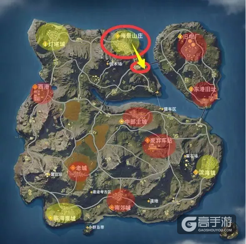 荒野行动海景山庄资源分布及战术分享