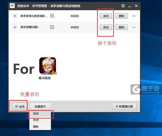 启动格斗西游模拟器