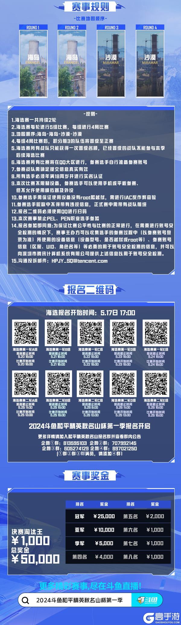 2024斗鱼和平精英秋名山杯第一季