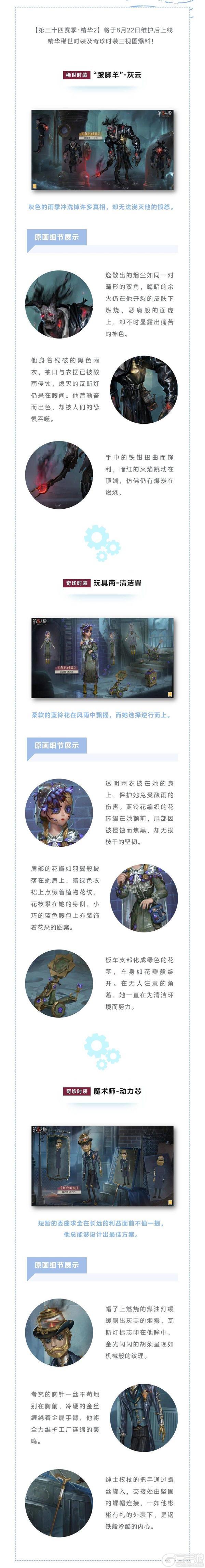 《第五人格》稀世时装及奇珍时装三视图爆料8