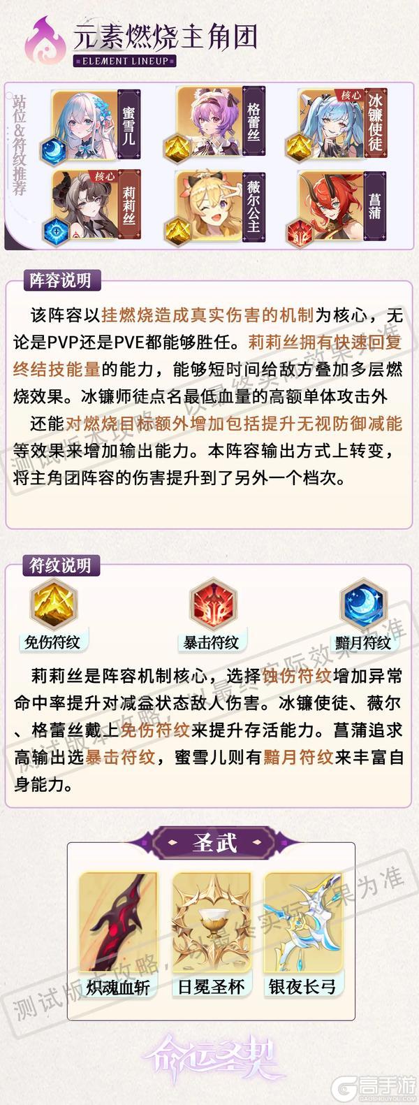 《命运圣契》新手指南｜元素燃烧主角团阵容搭配推荐！