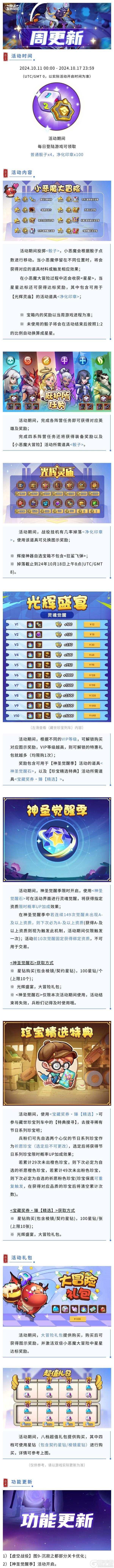 《放置奇兵》2024年10月10日更新公告