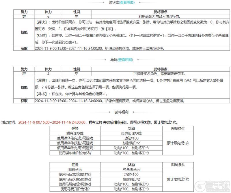 【官方活动】 谋华雄 马玩祈愿上新 立冬祈福费祎返场 神张角来袭