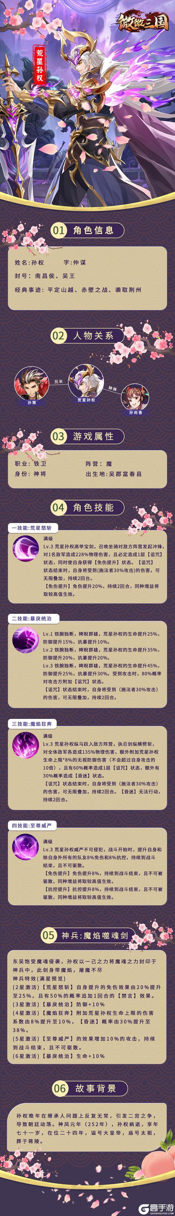 《微微三国》武将百科 | 荒星孙权