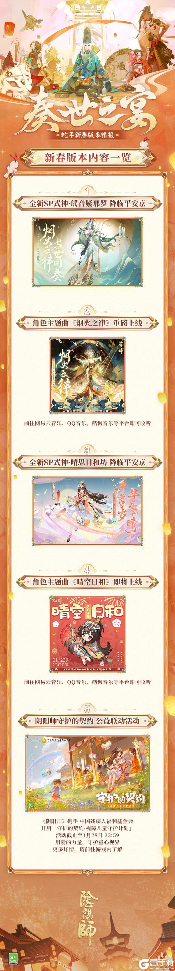 《阴阳师》新春版本资讯速报！超多免费福利与多款式神皮肤放送中
