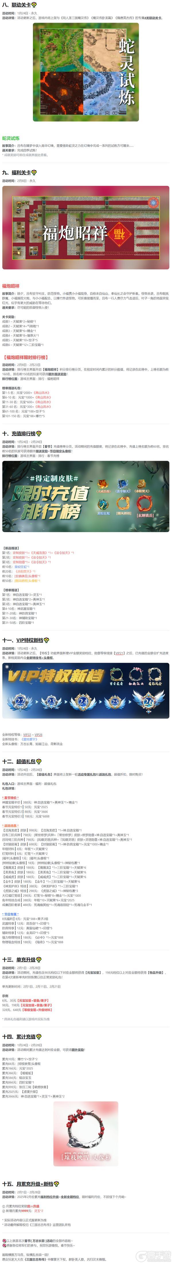 《三国志吕布传》1月&2月活动丨盛世年华